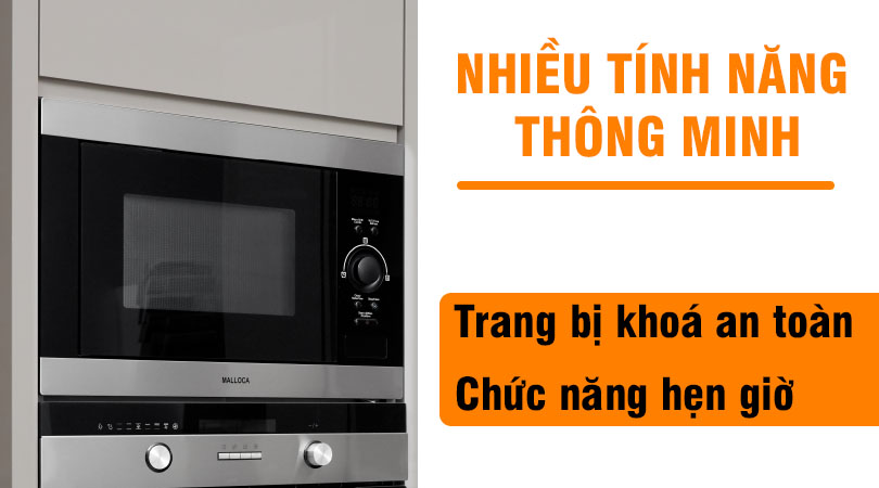 Lò vi sóng Malloca có nhiều tính năng thông minh